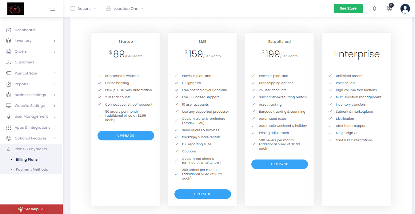 rentMy subscription pricing