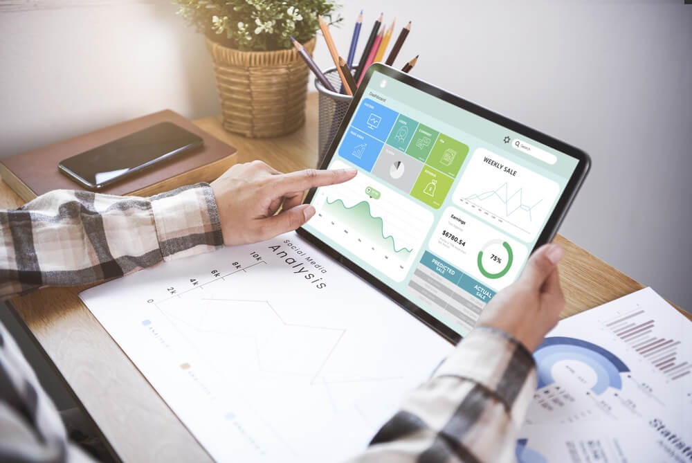 Analyzing rental data on a tablet using a rental management platform