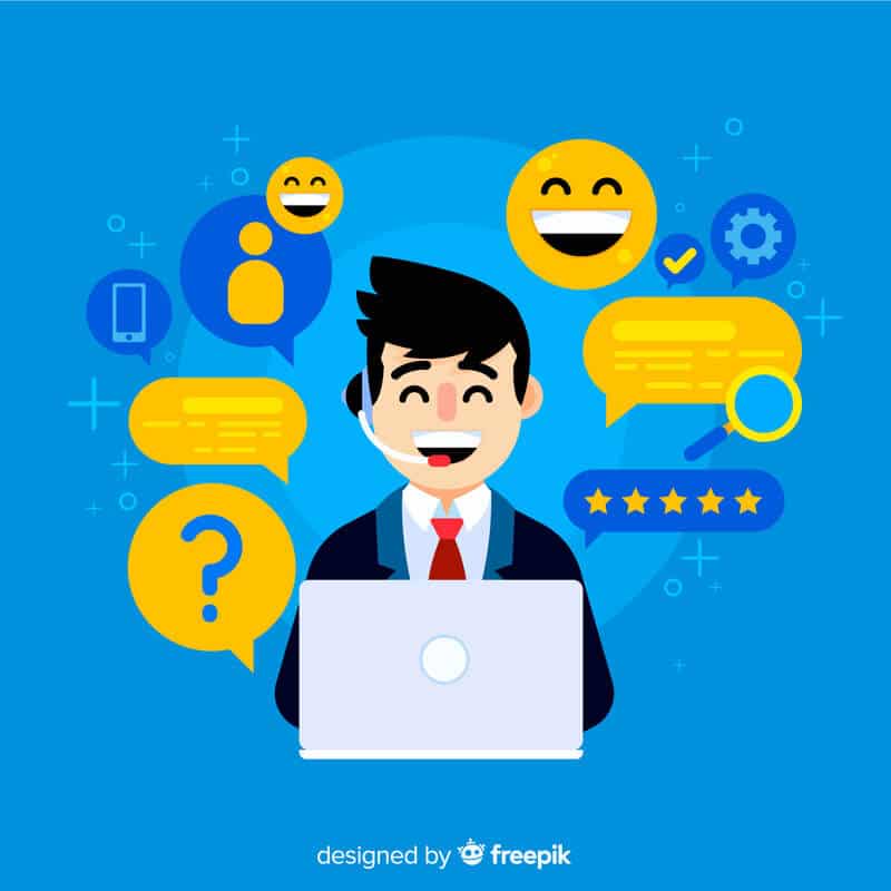 Customer service representative managing container rental inquiries for better experience