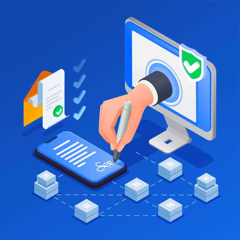 Electronic signature used in equipment rental software for efficiency