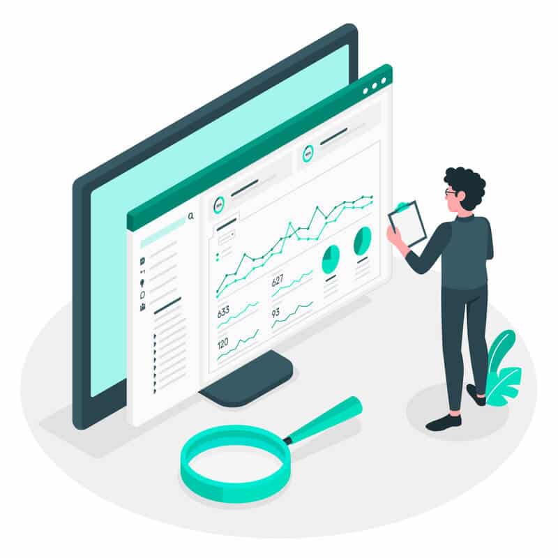 Rental business analyzing real-time reporting data with rental software