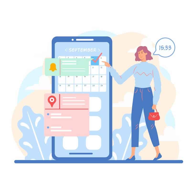 Digital calendar interface showing rental property scheduling and booking management features