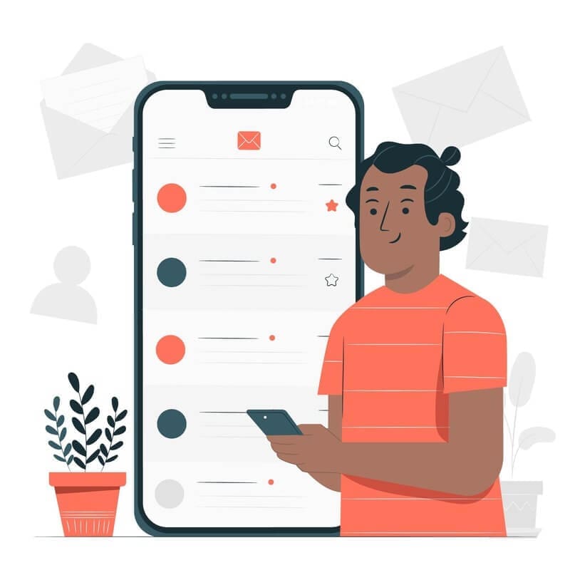 Rental management mobile app interface showcasing communication and messaging features