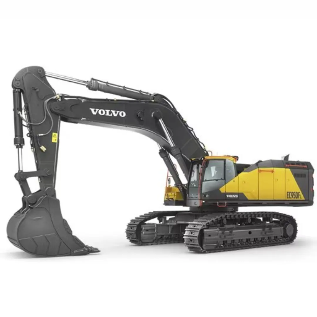Volvo tracked excavator with hydraulic arm and digging attachment