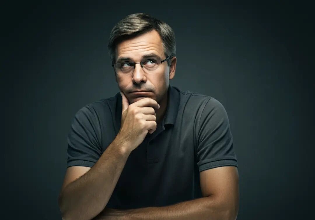 Business owner in a thoughtful pose, contemplating challenges of running a bounce house business.