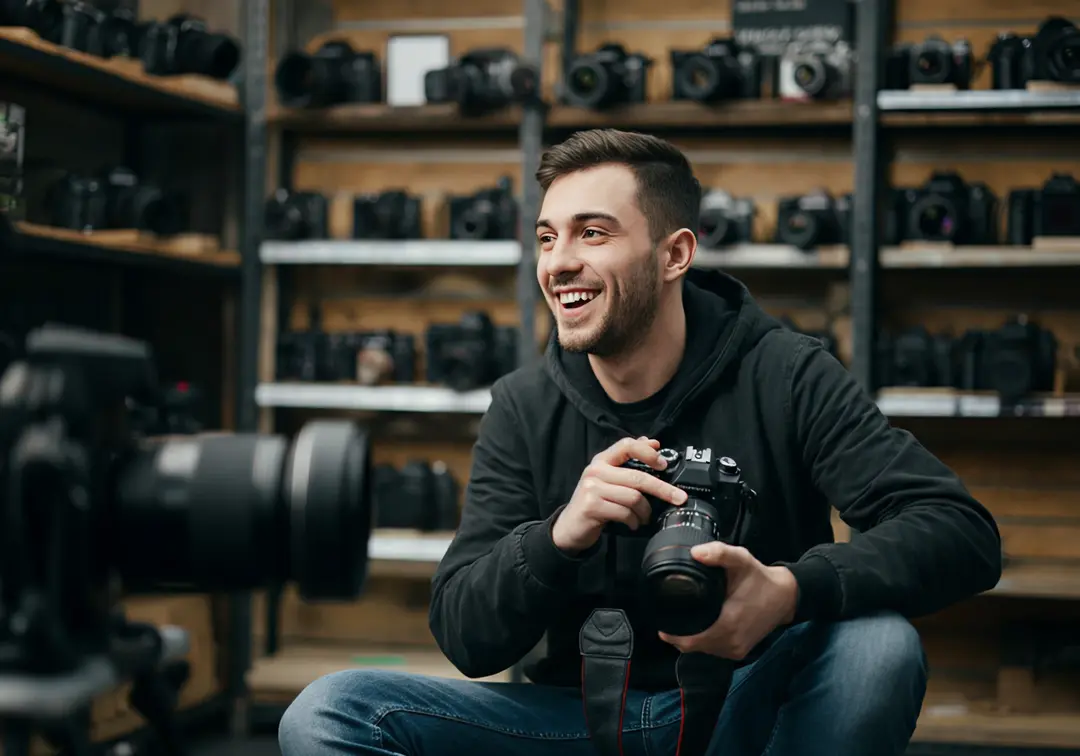 A collection of photography equipment, showcasing rental business potential.