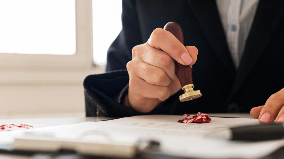 Scooter rental business document authorization with wax seal