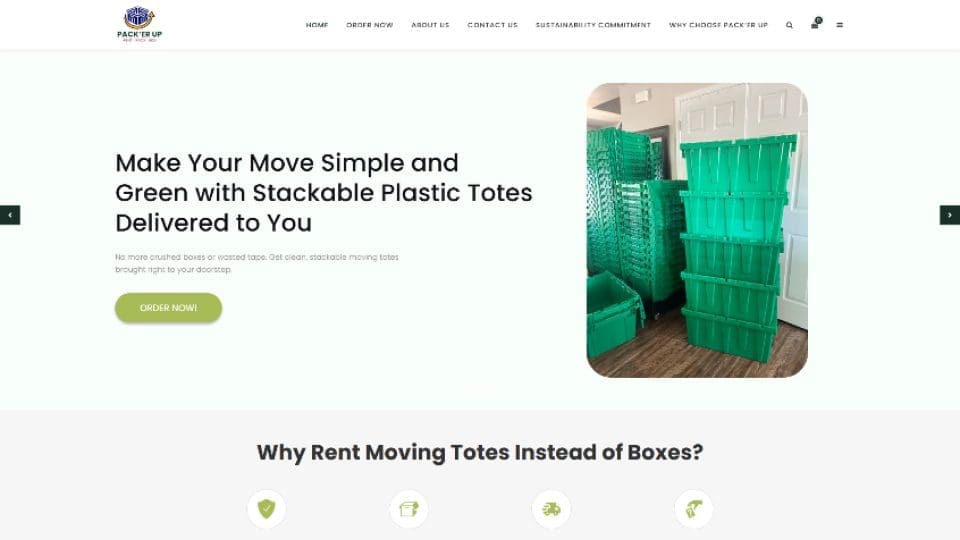 Pack'er Up Totes website's screenshot