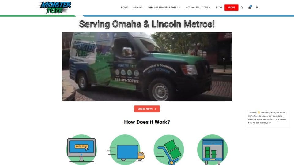 Monster Tote website's screenshot