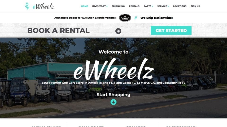 eWheelz website's screenshot