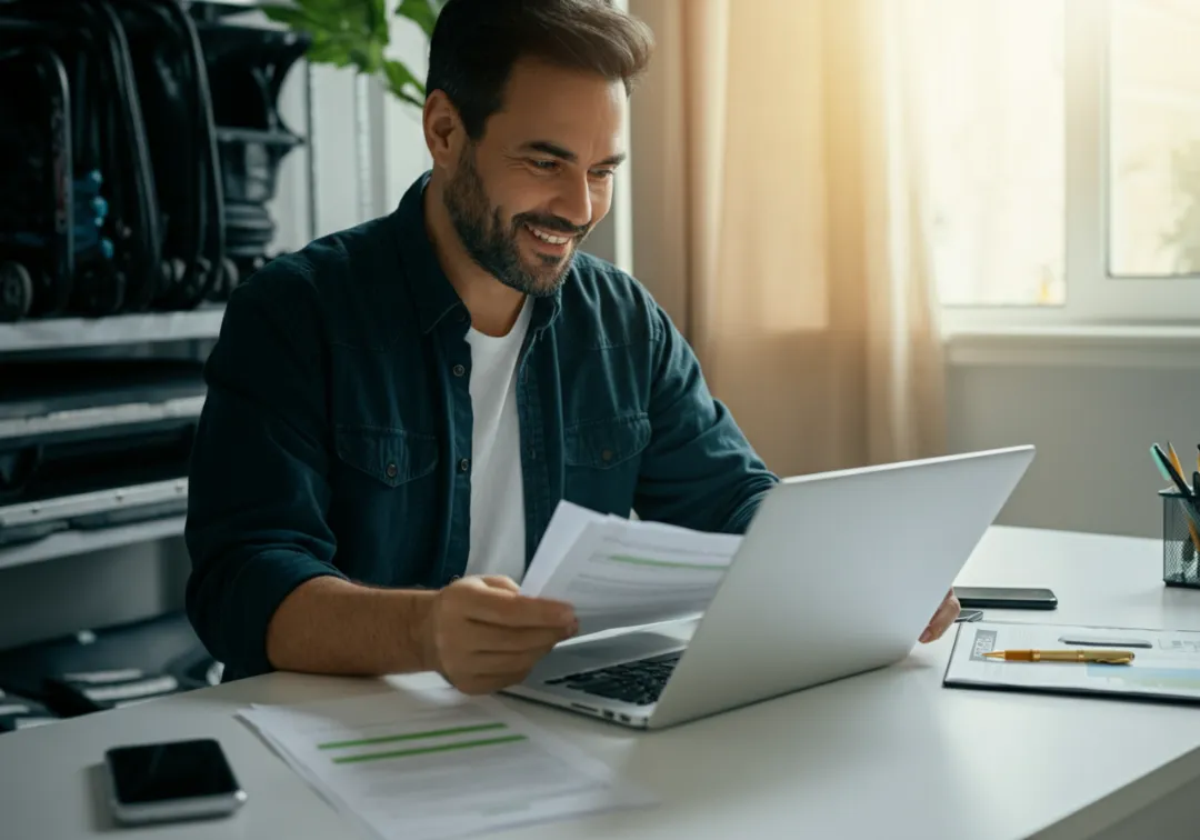 Man checking legal tax strategies for rental income on his laptop