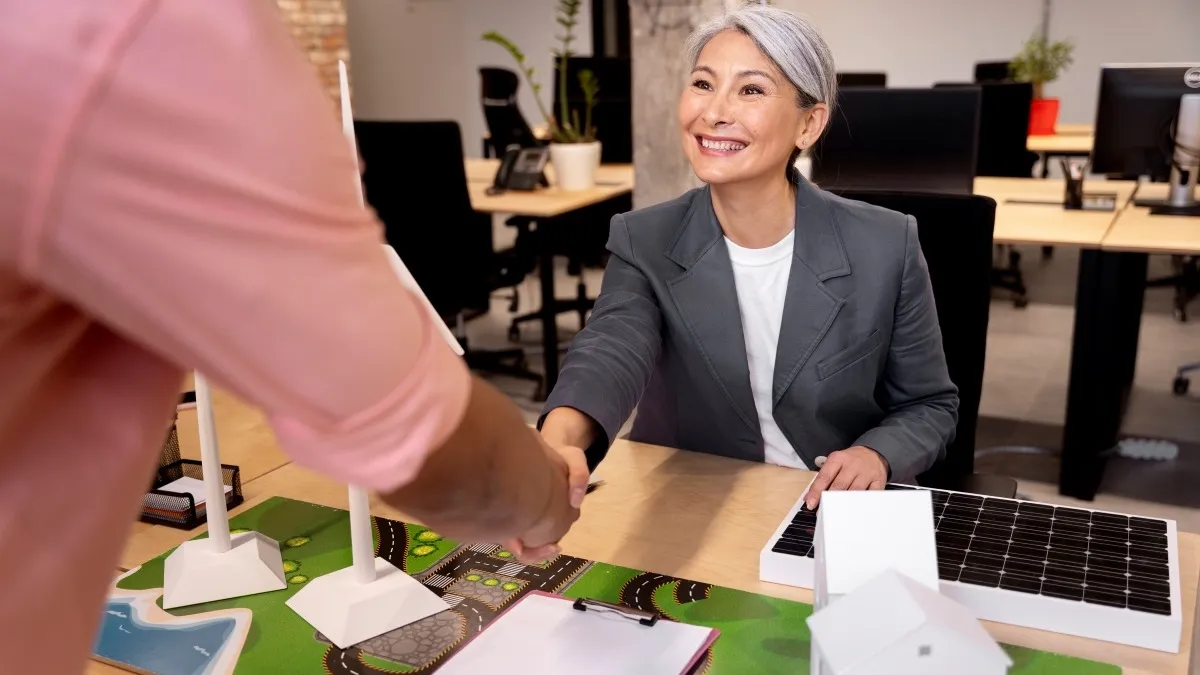 Business handshake for venue rental growth