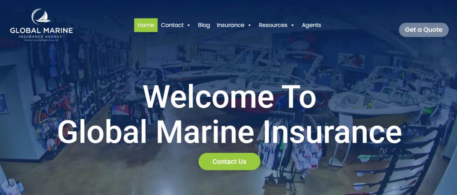 Global Marine Insurance homepage screenshot