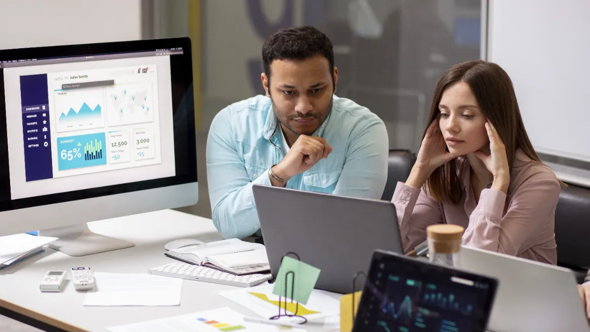 People analyzing the eCommerce dashboard for a rental platform