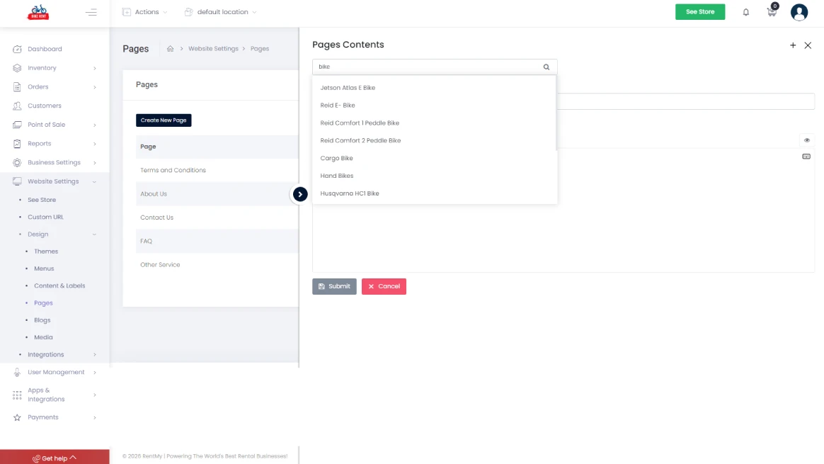 Digital dashboard linking contracts with specific inventory items
